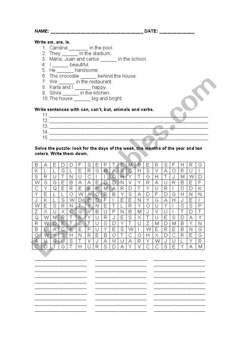 Lets Have a Review worksheet
