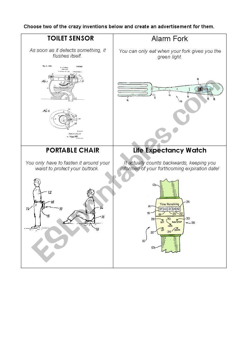 Crazy Inventions worksheet