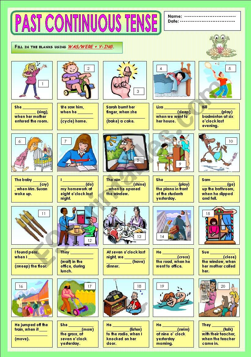The Past Continuous Tense Exercises