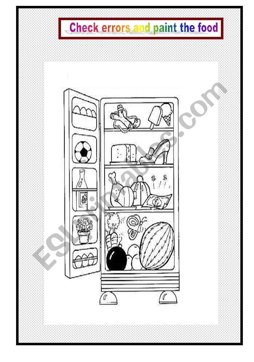 food worksheet