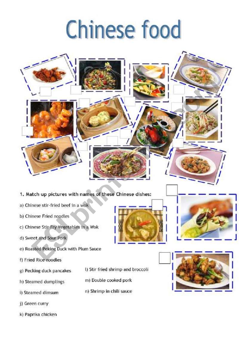 chinese food esl worksheet by borna