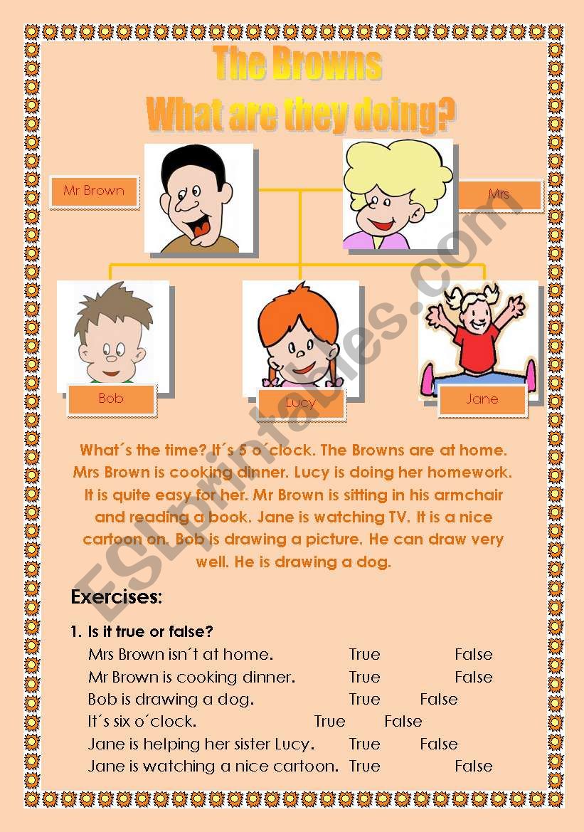 The Brown Family Scenario Worksheet