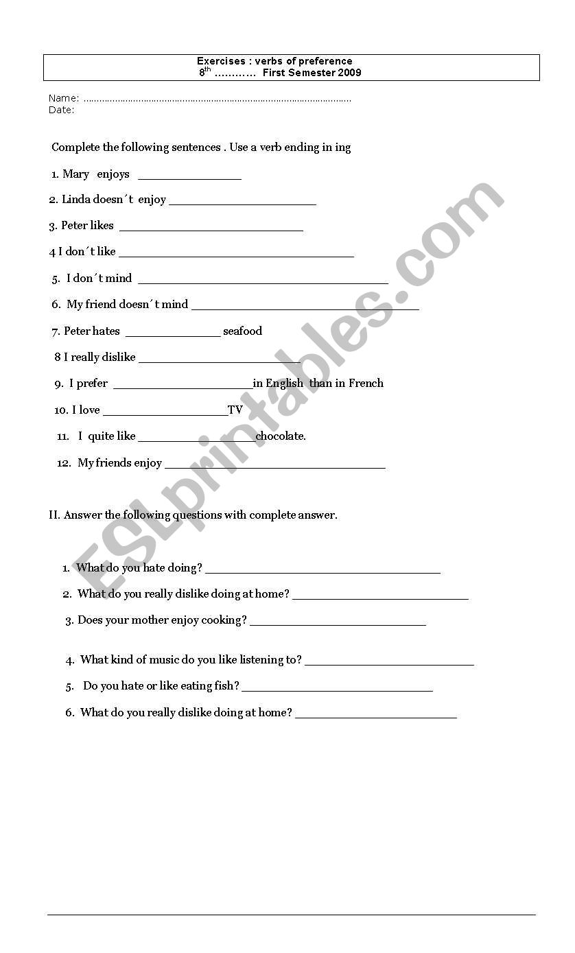 present continuous worksheet