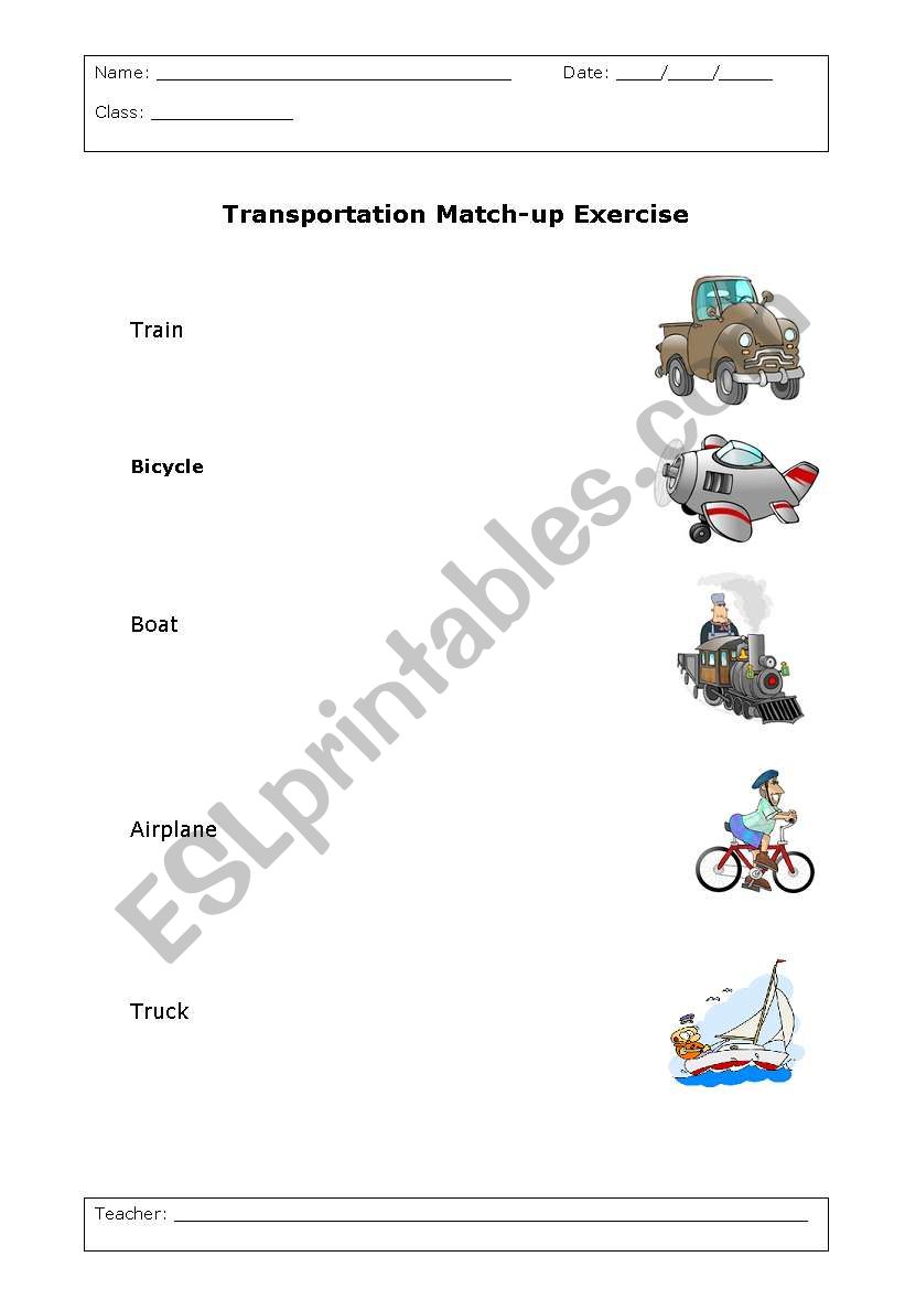 Transportation match-up exercise