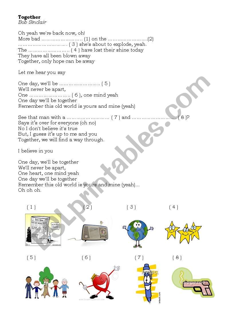 Together - Bob Sinclair worksheet