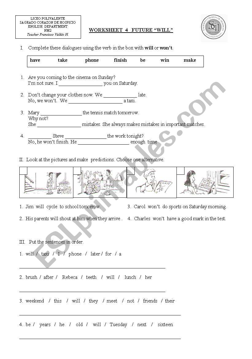 future will worksheet