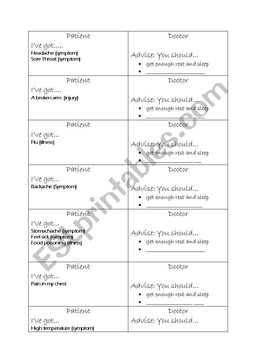 Role plays ADVICE - ESL worksheet by +NN+