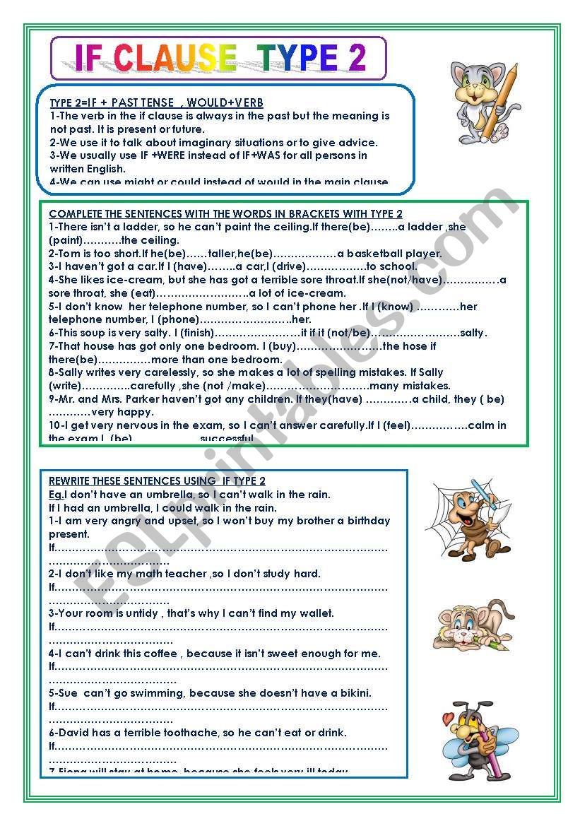 CONDITIONAL TYPE 2 ESL Worksheet By Nivida