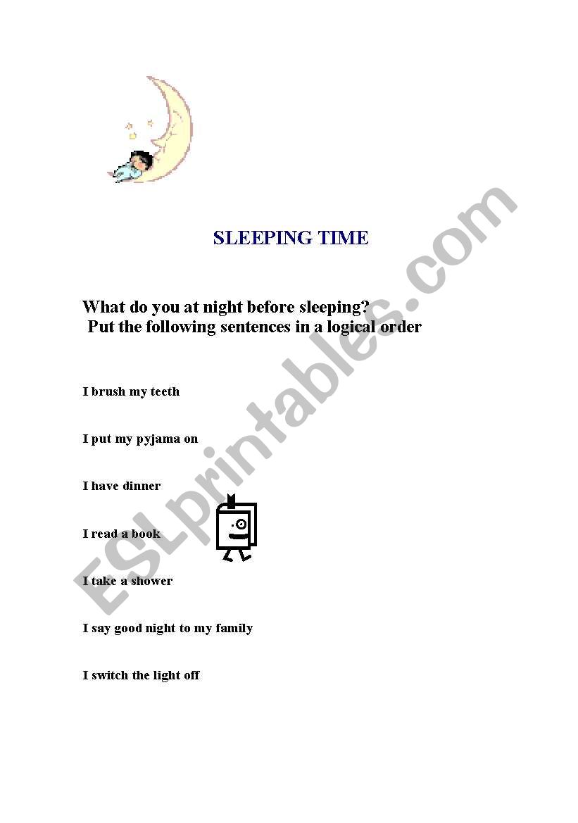 SLEEPING TIME worksheet