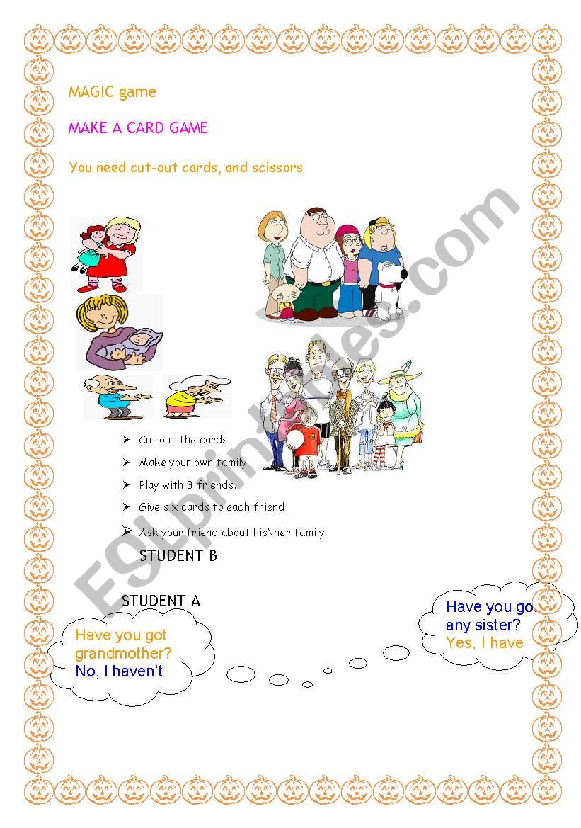 family worksheet