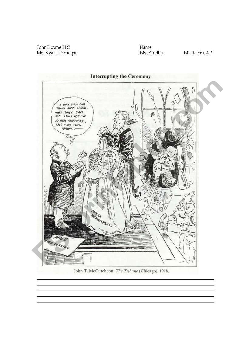 English worksheets: political cartoons