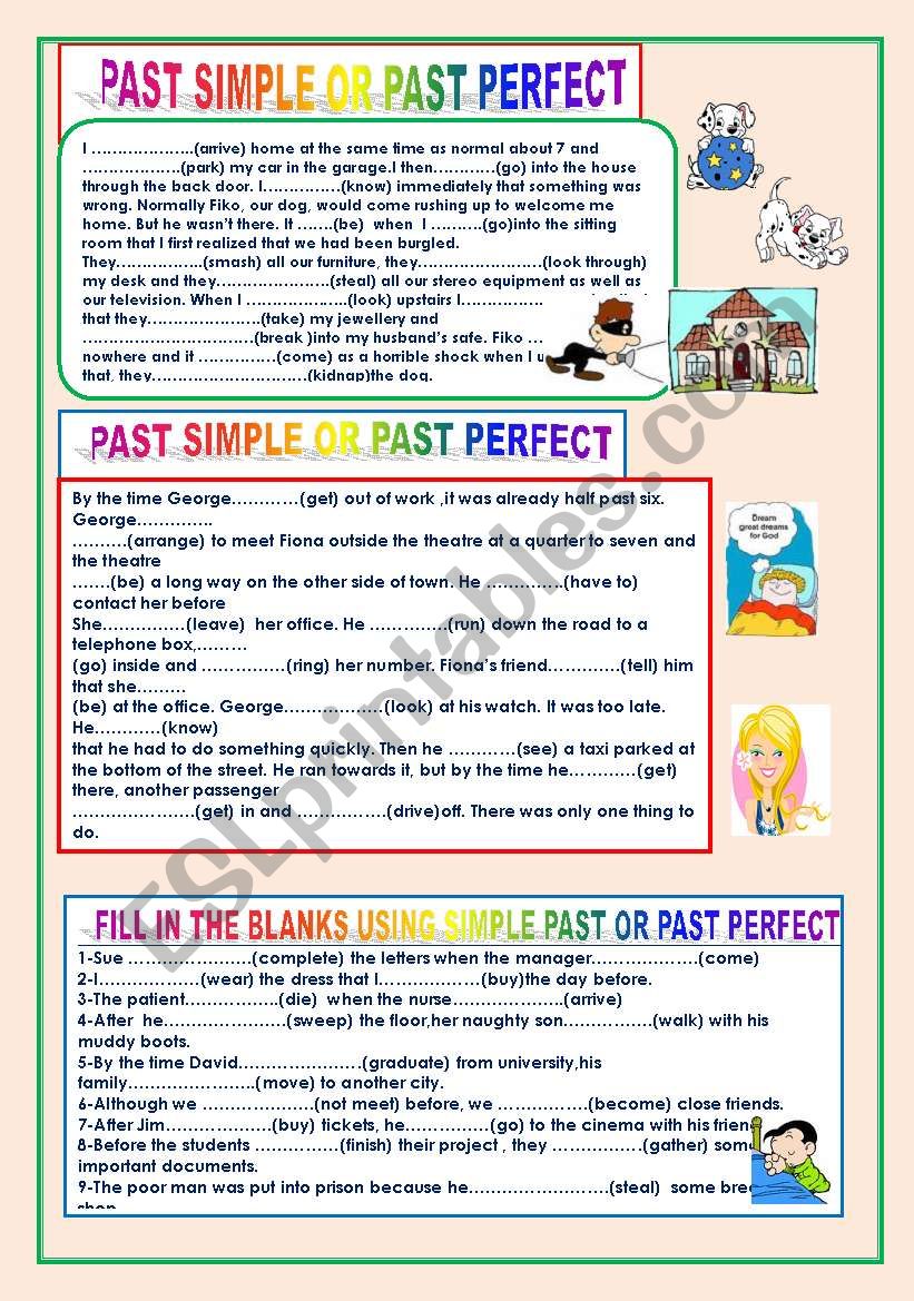 PAST PERFECT OR SIMPLE PAST - ESL worksheet by nivida