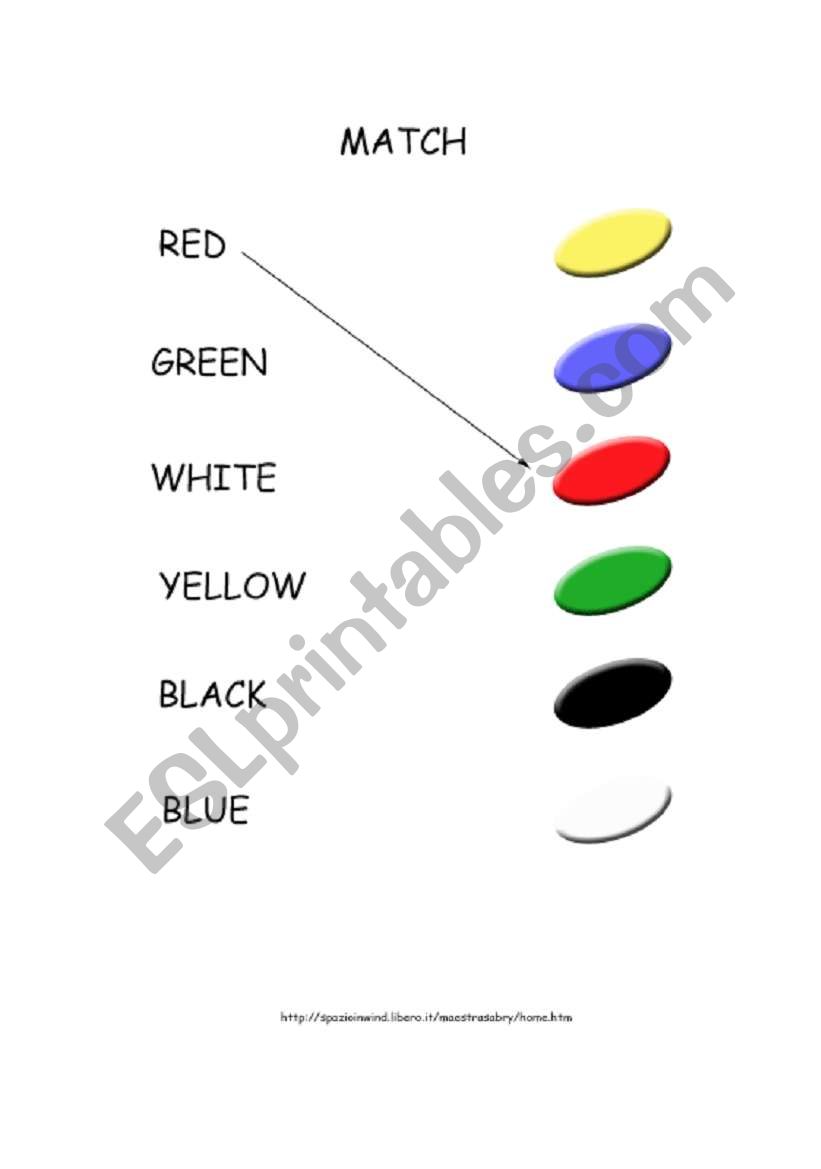 match colours to pictures worksheet