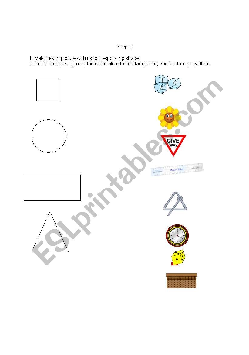 Shapes worksheet