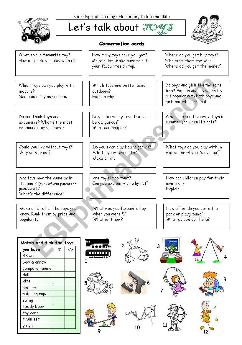 Let´s talk about TOYS - ESL worksheet by PhilipR