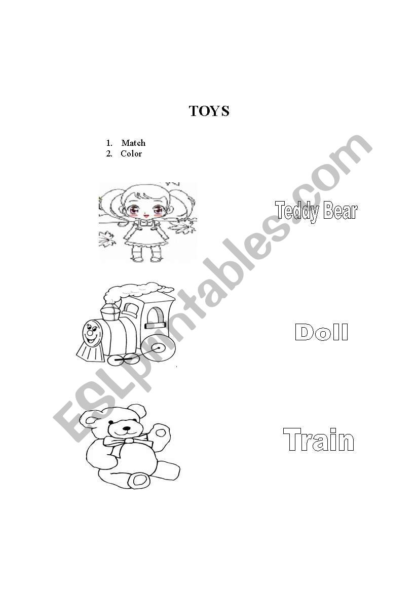 Toys worksheet