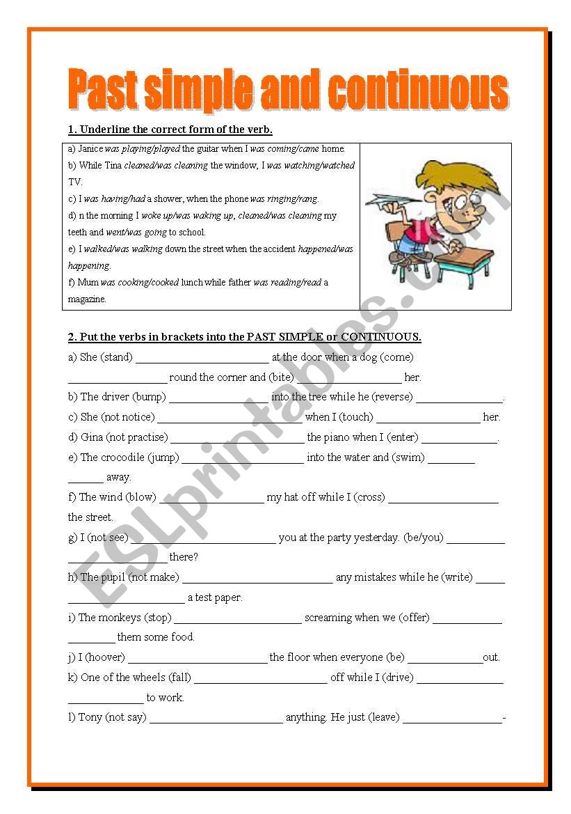 Past Simple And Continuous ESL Worksheet By Starovasnik petra