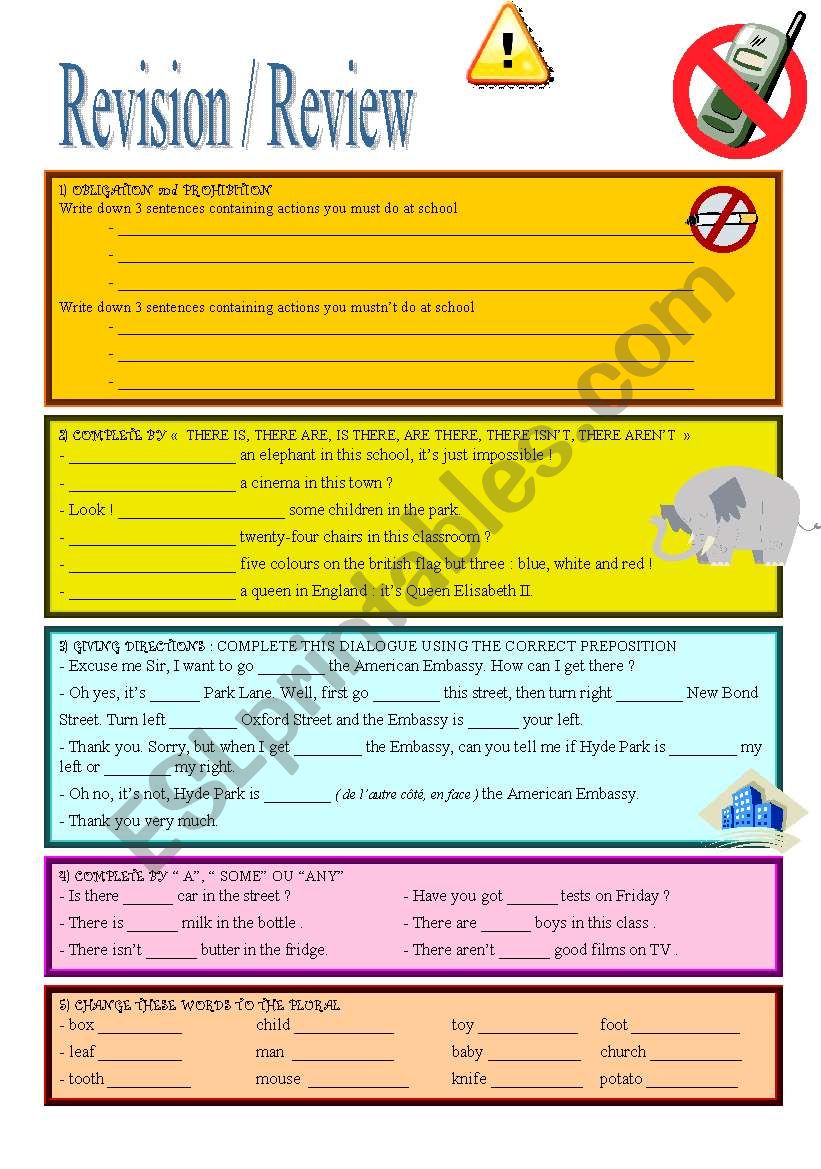 Grammatical review worksheet