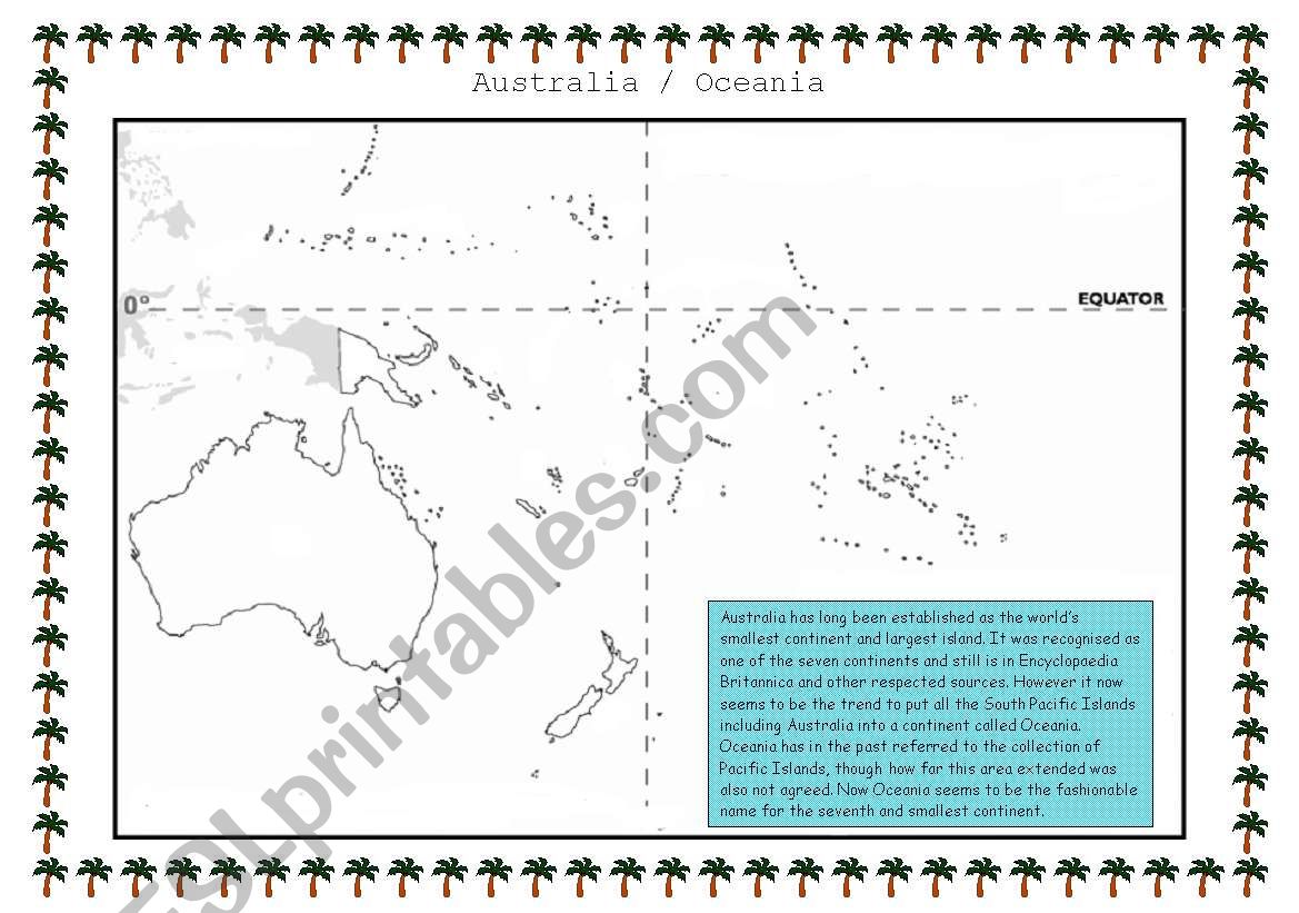 Australia /Oceania worksheet