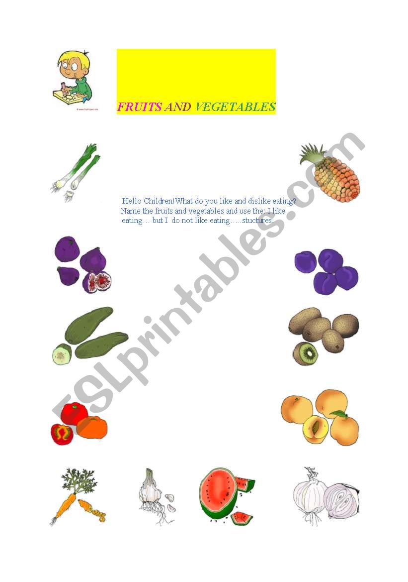 fruits and vegetables worksheet