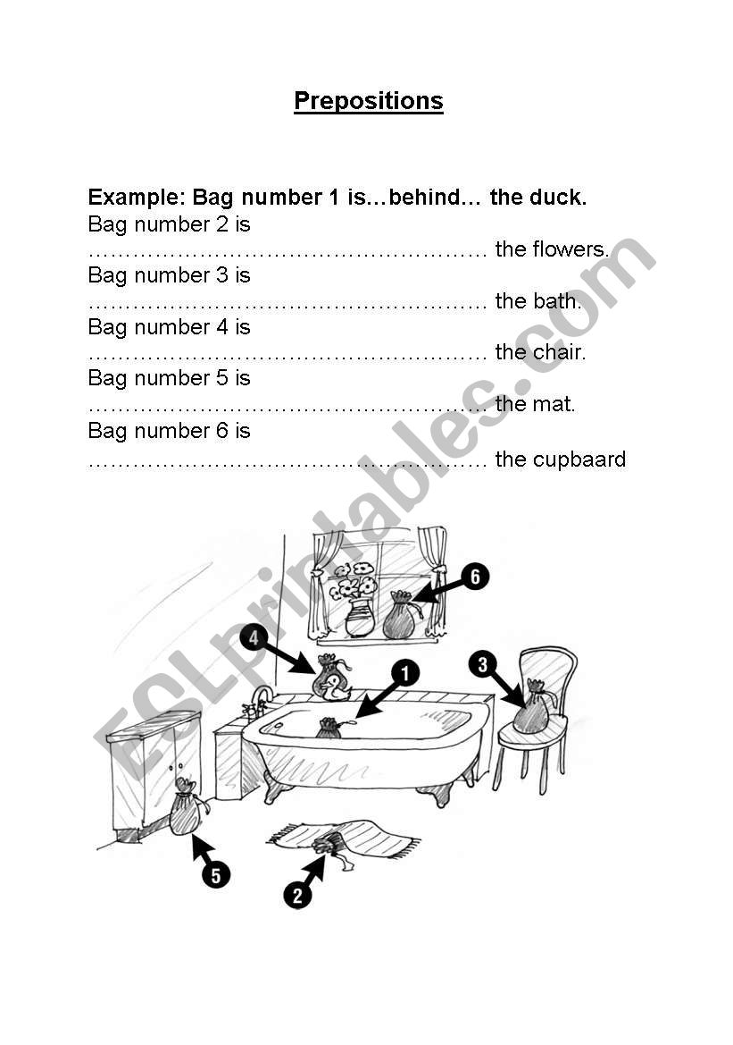 Preposition worksheet 1 worksheet