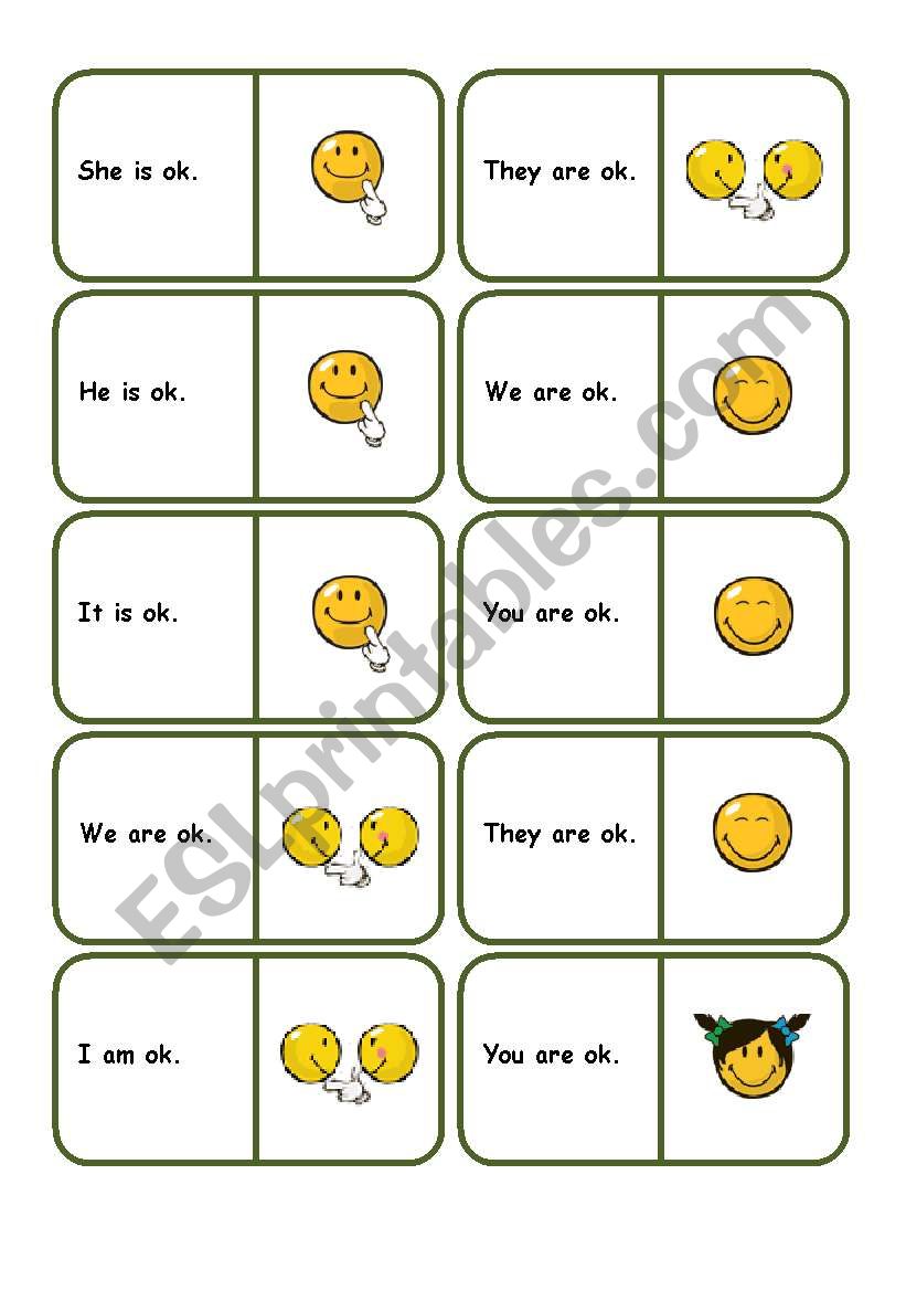 Personal Pronouns Dominoes worksheet