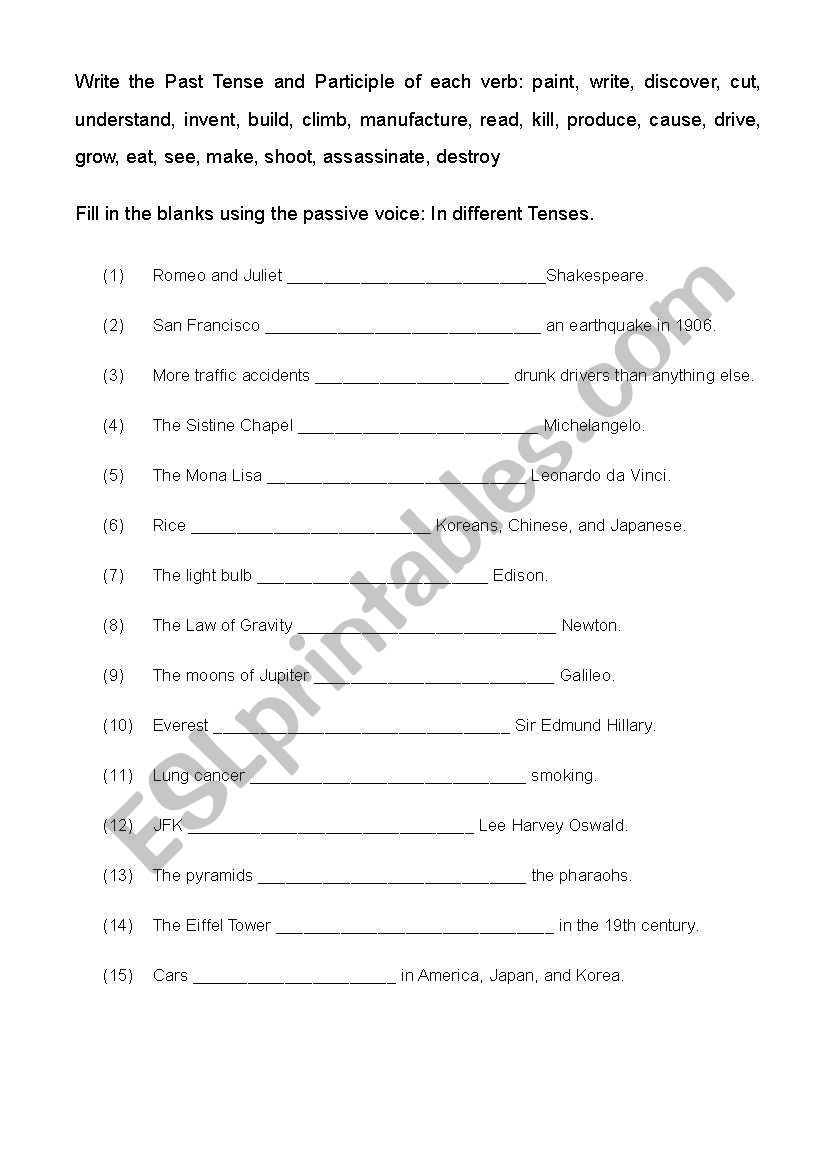 Passive Voice Workshop worksheet