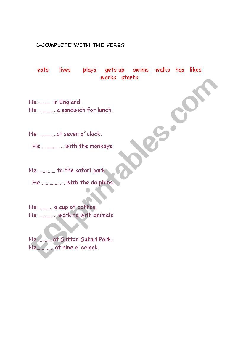 Present forms worksheet