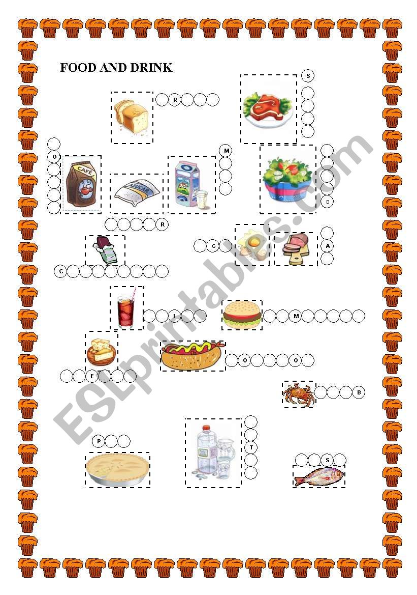 FOOD AND DRINK - ESL worksheet by Valdirene