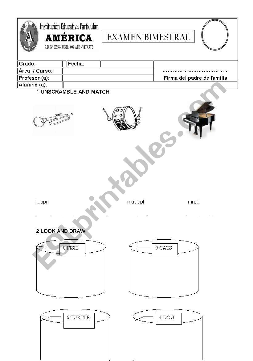 test worksheet