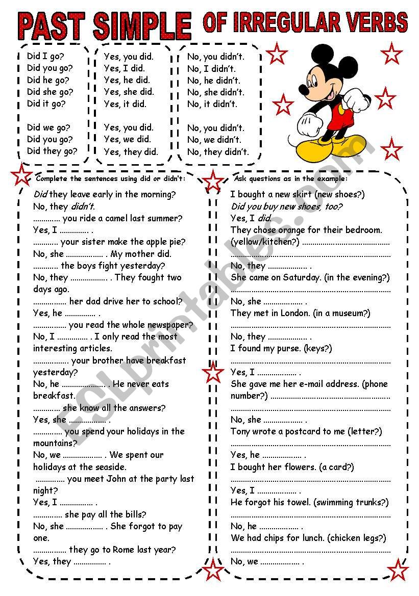 past-simple-of-irregular-verbs-2-questions-and-short-answers-esl-worksheet-by-kamilam