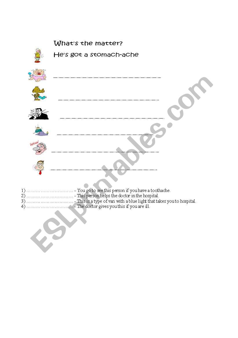 What´s the matter? worksheet