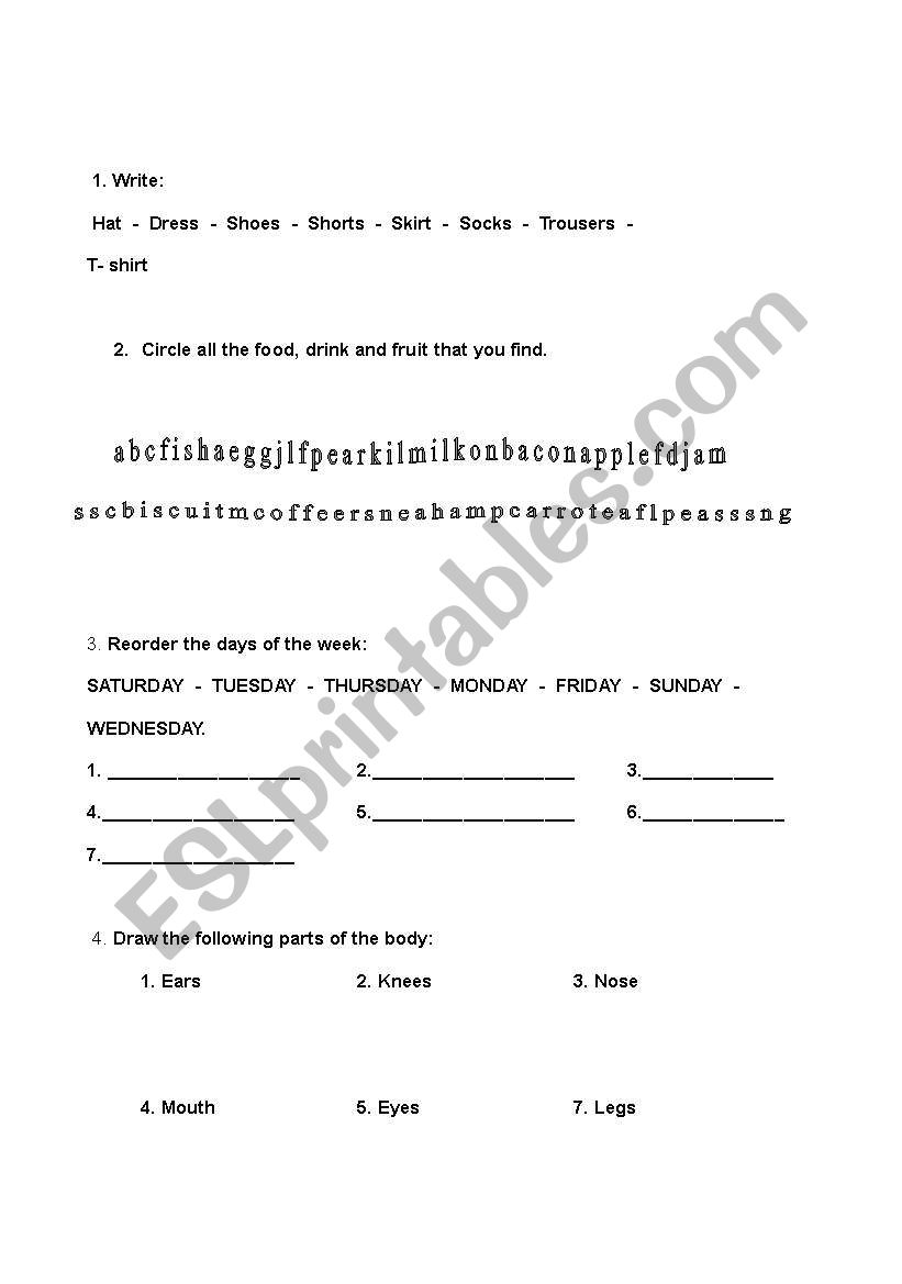 Exam third term 1 worksheet