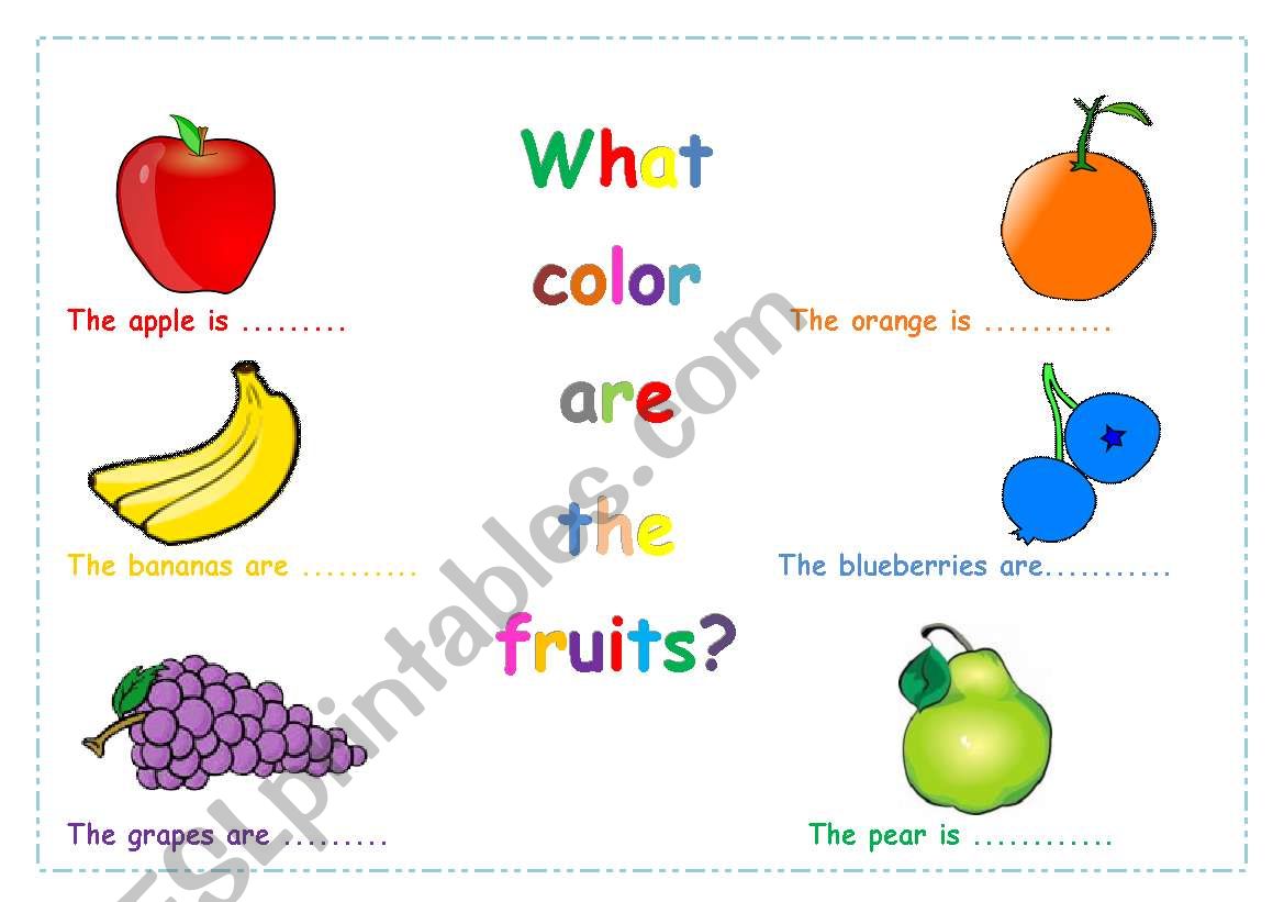 colours of fruits worksheet