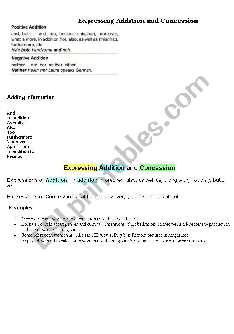 expressing-addition-and-concession-esl-worksheet-by-faissal