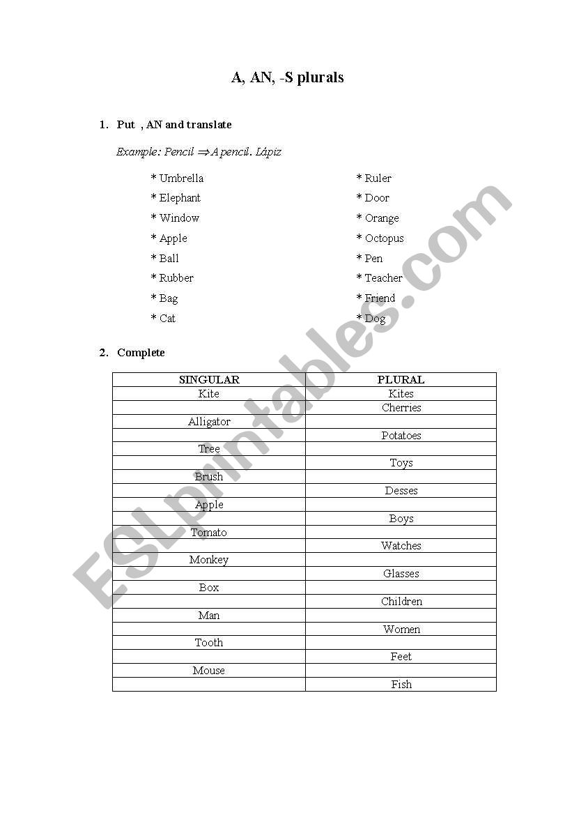 A-AN-SOME worksheet