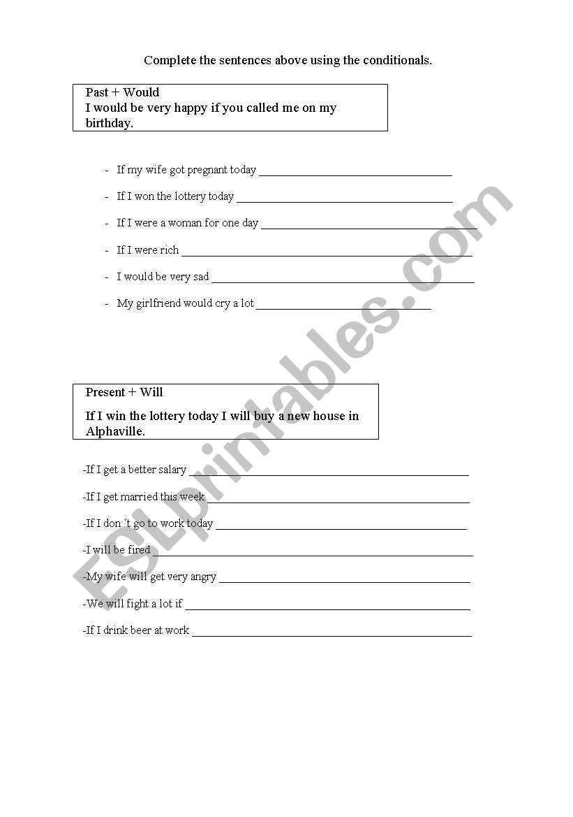 Conditionals worksheet