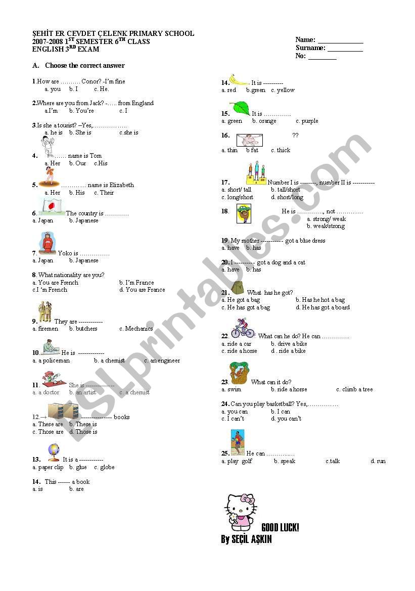 mixed up basic test worksheet