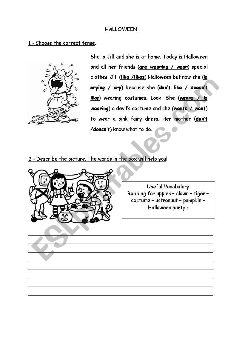 halloween worksheet