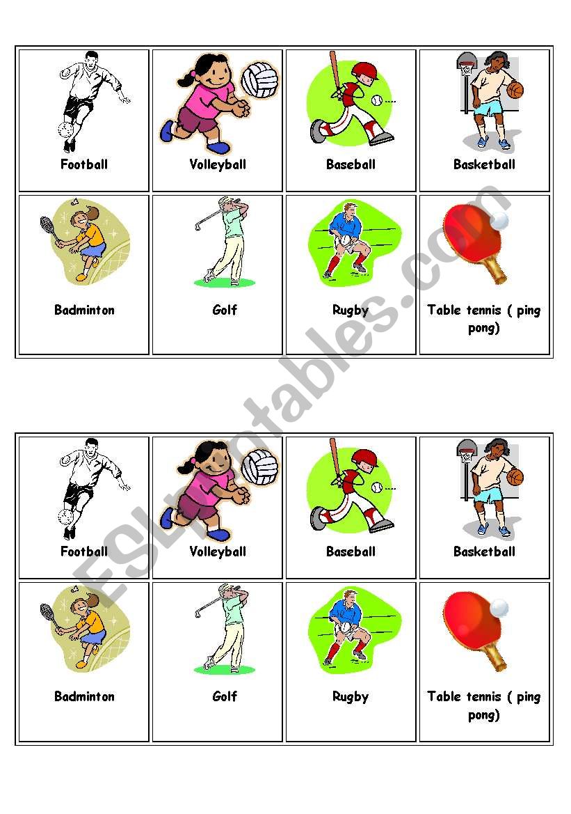 Sports - ESL worksheet by soniaimfernandes