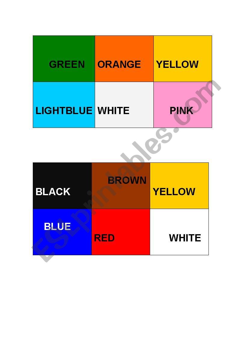 bingo colours 2 worksheet