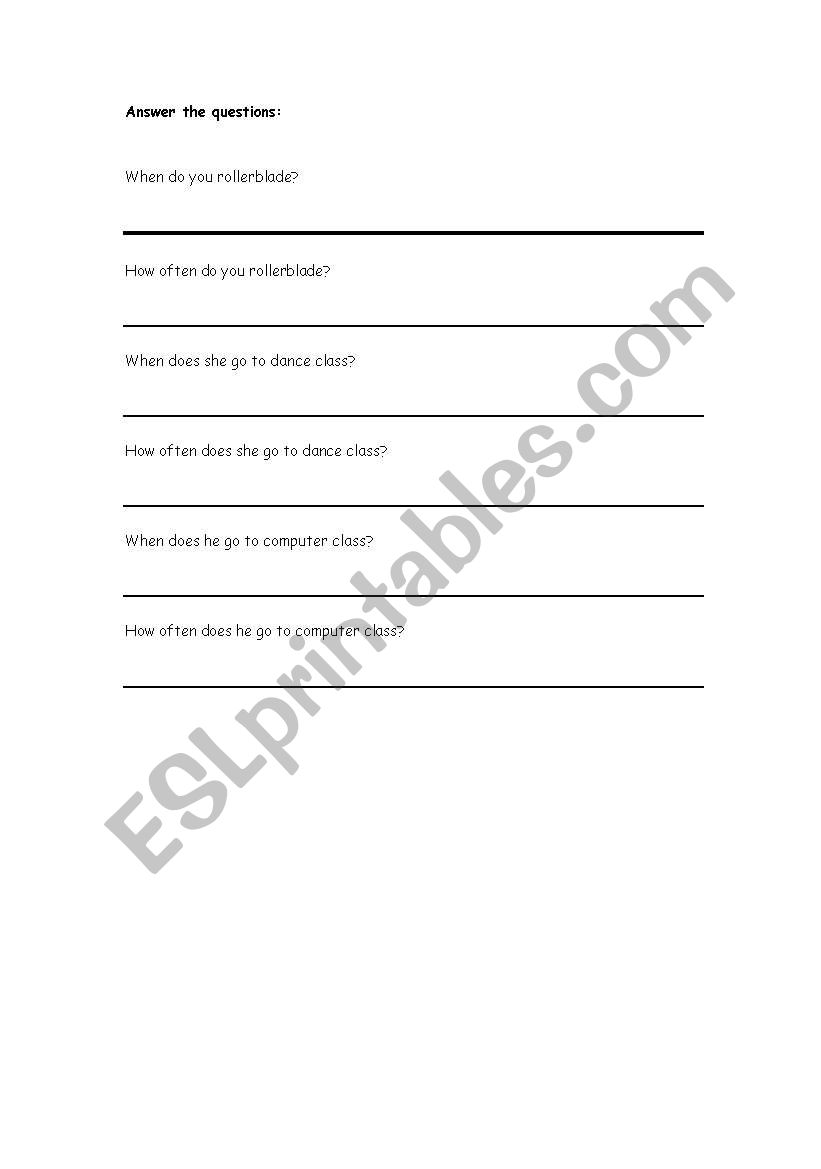 Frequency adverbs worksheet