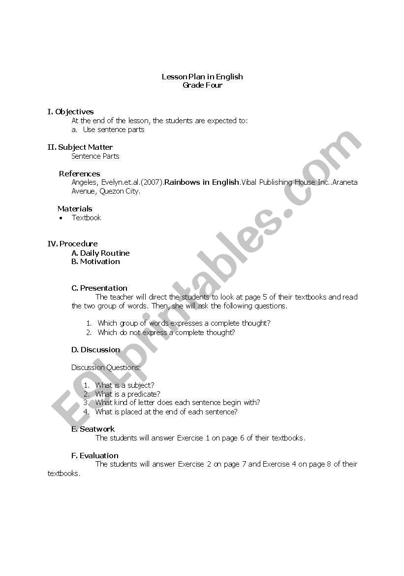 Grade Four Stress worksheet