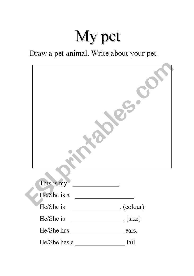 my pet worksheet