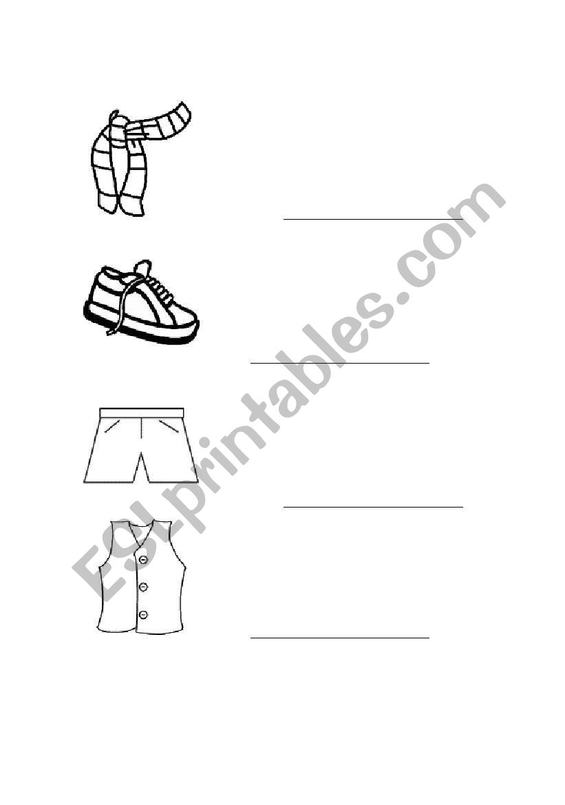 Clothing scramble worksheet