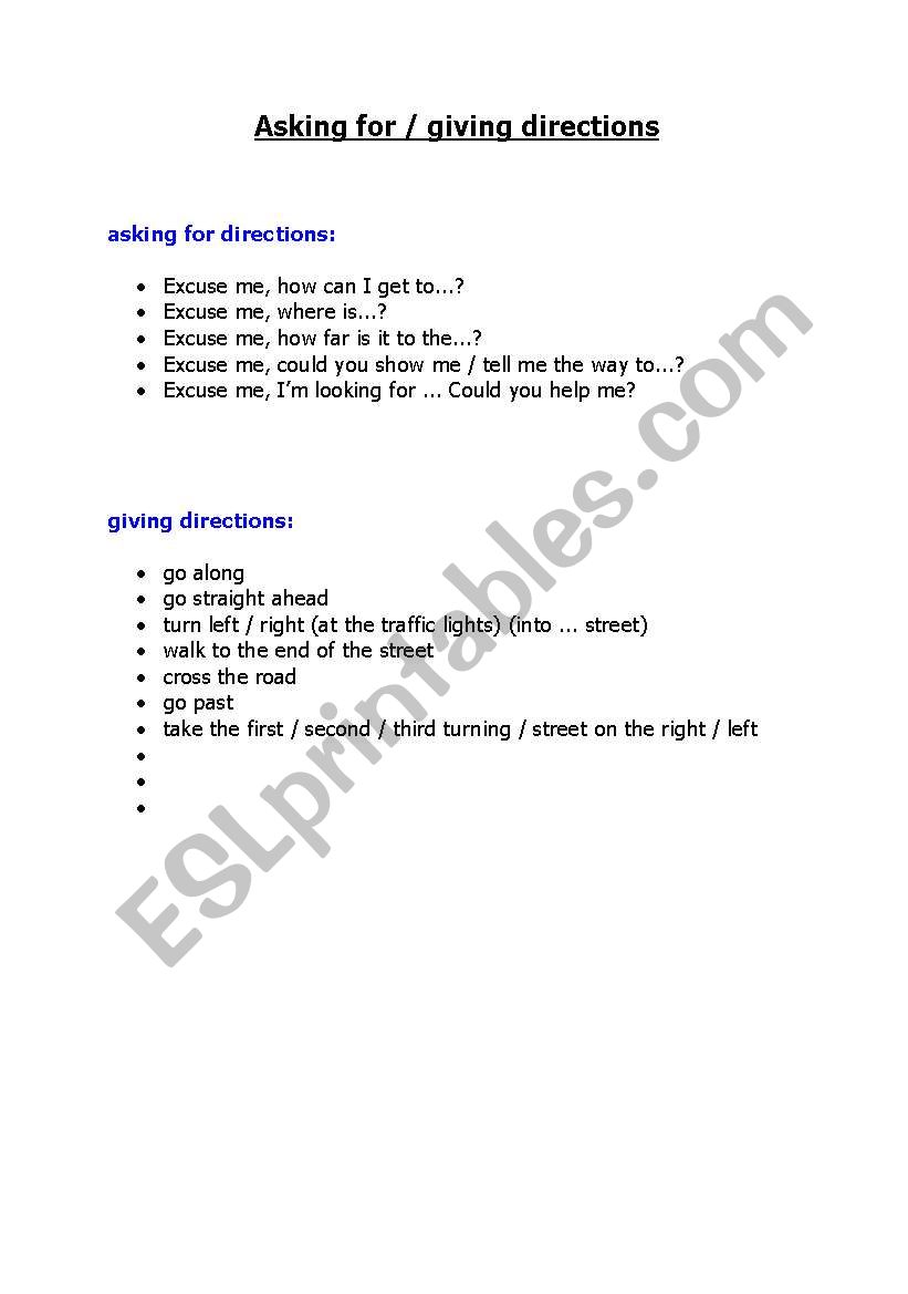 directions - expressions worksheet