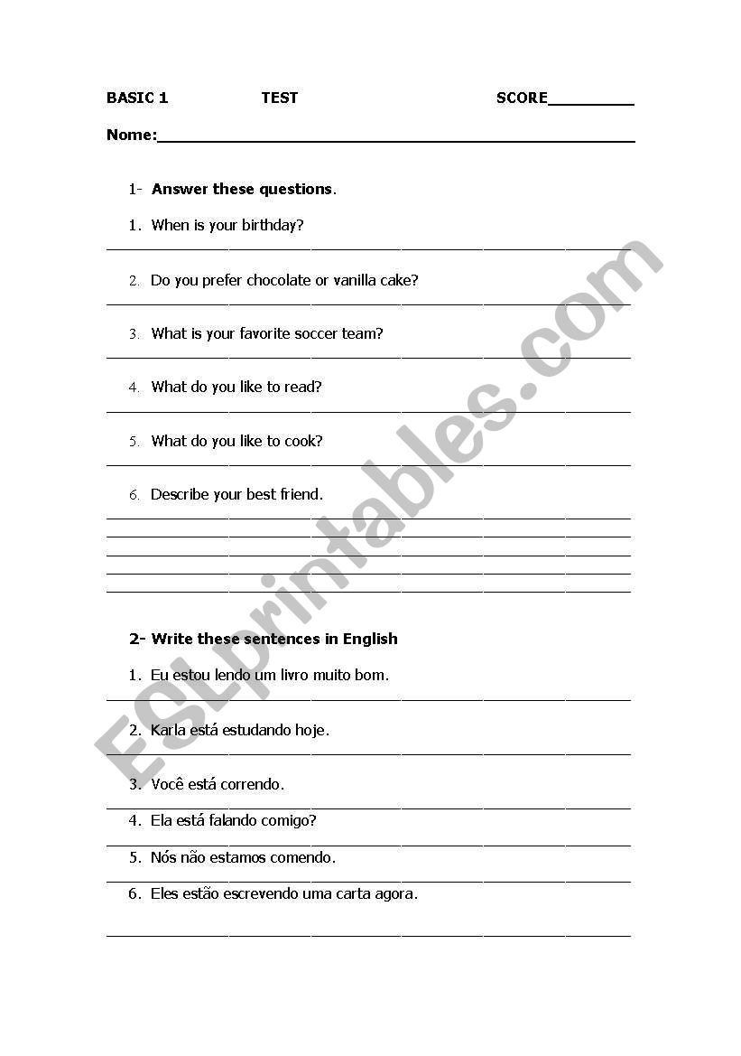 Review worksheet