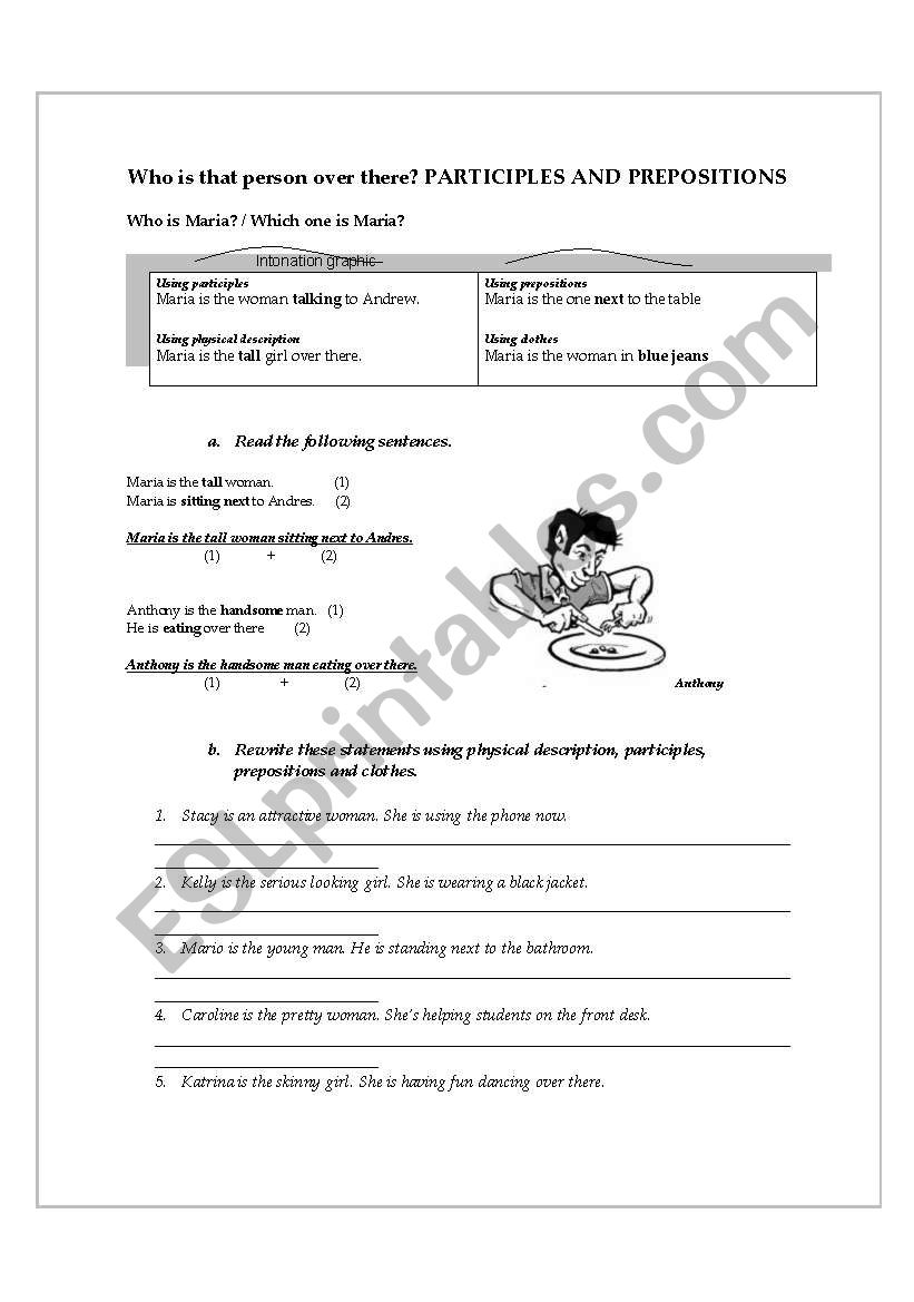participles and prepositions worksheet