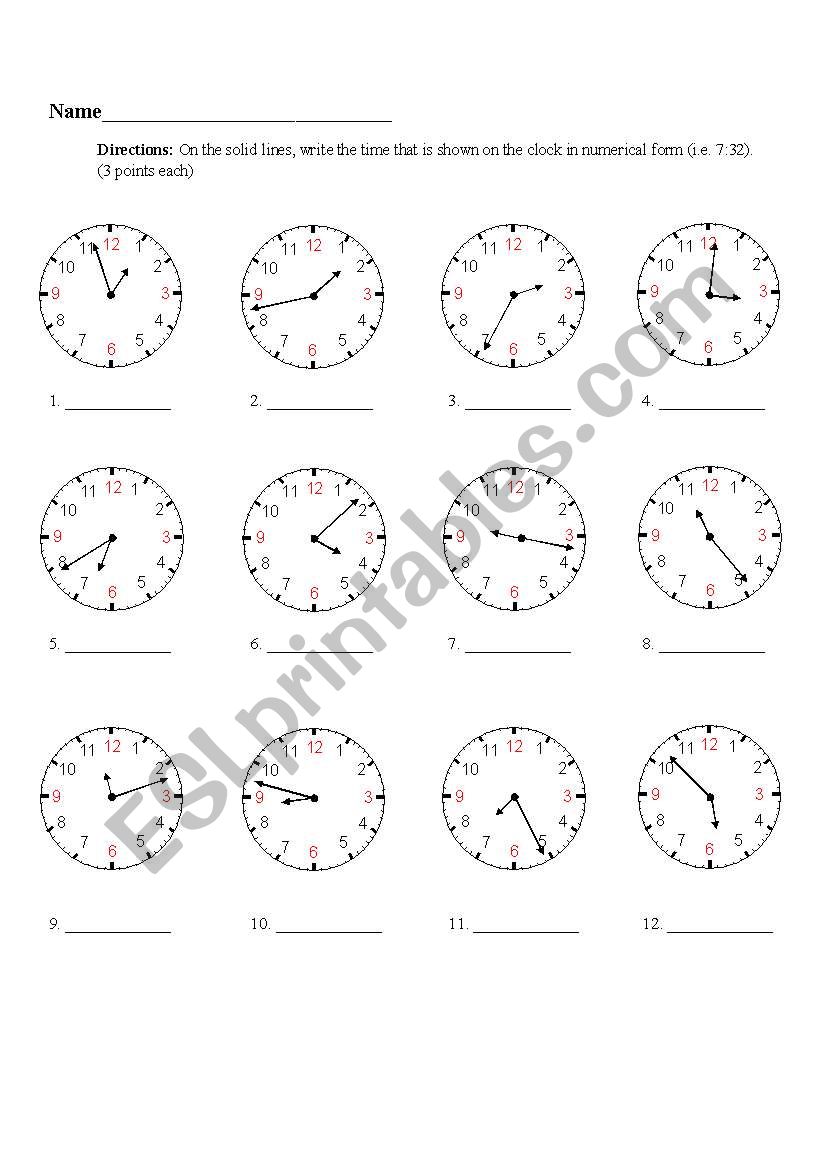 Analog to Numerical (Digital) Time