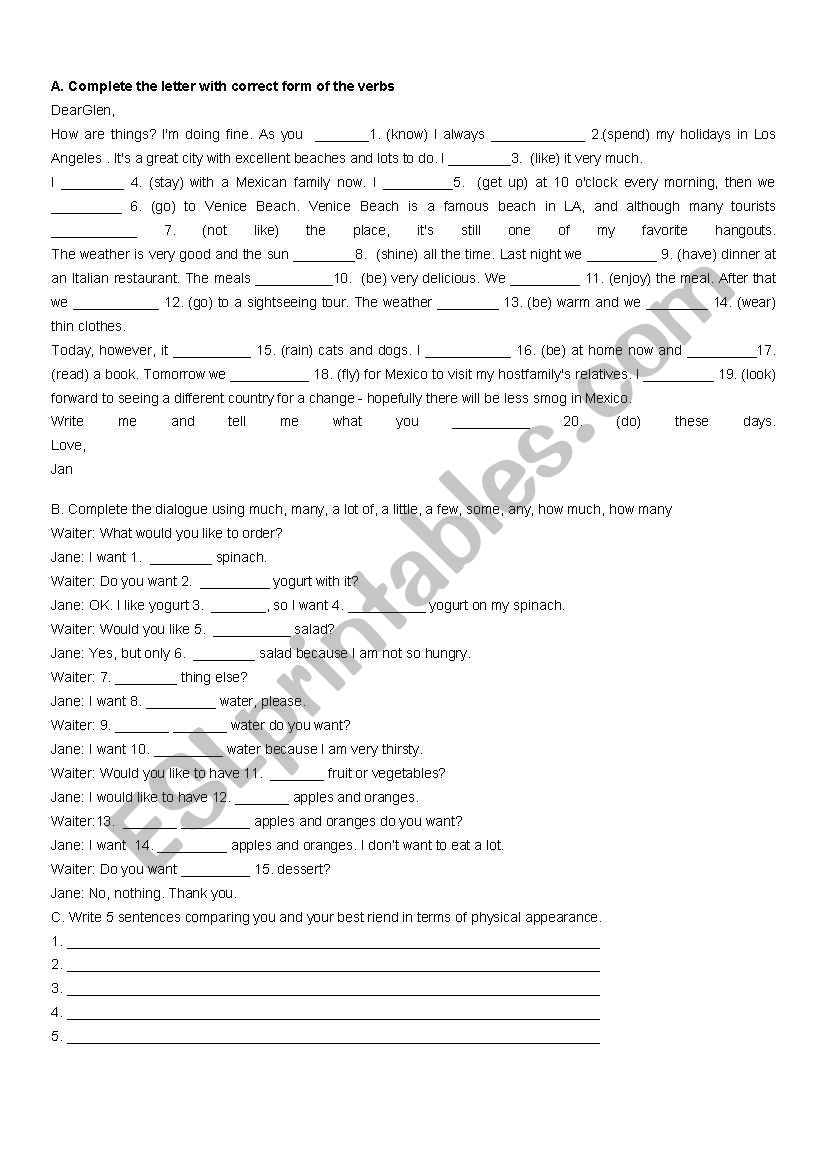 grammar quiz worksheet